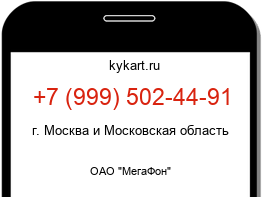 Информация о номере телефона +7 (999) 502-44-91: регион, оператор