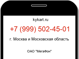 Информация о номере телефона +7 (999) 502-45-01: регион, оператор