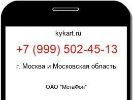 Информация о номере телефона +7 (999) 502-45-13: регион, оператор