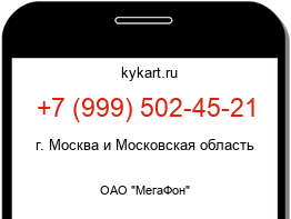 Информация о номере телефона +7 (999) 502-45-21: регион, оператор