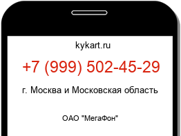 Информация о номере телефона +7 (999) 502-45-29: регион, оператор