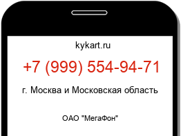 Информация о номере телефона +7 (999) 554-94-71: регион, оператор