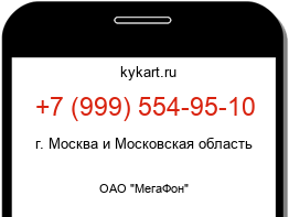 Информация о номере телефона +7 (999) 554-95-10: регион, оператор