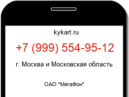Информация о номере телефона +7 (999) 554-95-12: регион, оператор