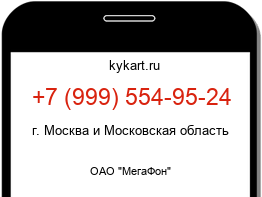 Информация о номере телефона +7 (999) 554-95-24: регион, оператор
