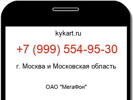 Информация о номере телефона +7 (999) 554-95-30: регион, оператор