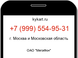 Информация о номере телефона +7 (999) 554-95-31: регион, оператор