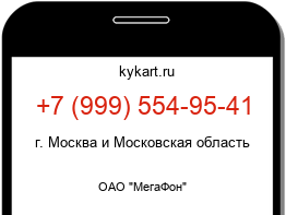 Информация о номере телефона +7 (999) 554-95-41: регион, оператор