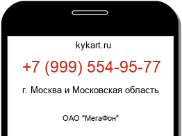 Информация о номере телефона +7 (999) 554-95-77: регион, оператор