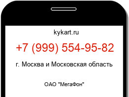 Информация о номере телефона +7 (999) 554-95-82: регион, оператор