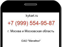 Информация о номере телефона +7 (999) 554-95-87: регион, оператор