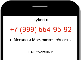 Информация о номере телефона +7 (999) 554-95-92: регион, оператор