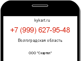Информация о номере телефона +7 (999) 627-95-48: регион, оператор
