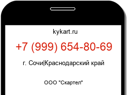 Информация о номере телефона +7 (999) 654-80-69: регион, оператор