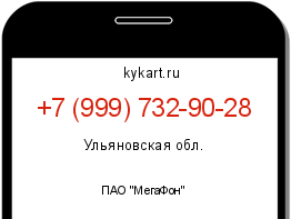 Информация о номере телефона +7 (999) 732-90-28: регион, оператор