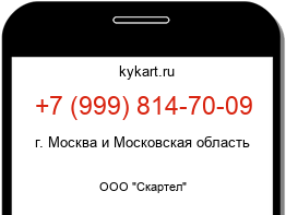 Информация о номере телефона +7 (999) 814-70-09: регион, оператор