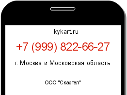 Информация о номере телефона +7 (999) 822-66-27: регион, оператор