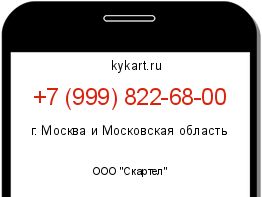Информация о номере телефона +7 (999) 822-68-00: регион, оператор