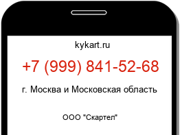 Информация о номере телефона +7 (999) 841-52-68: регион, оператор