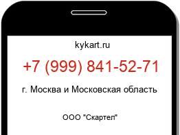 Информация о номере телефона +7 (999) 841-52-71: регион, оператор