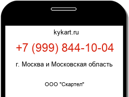 Информация о номере телефона +7 (999) 844-10-04: регион, оператор