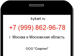 Информация о номере телефона +7 (999) 862-96-78: регион, оператор