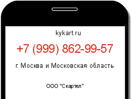 Информация о номере телефона +7 (999) 862-99-57: регион, оператор