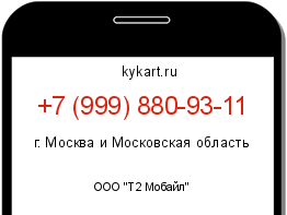 Информация о номере телефона +7 (999) 880-93-11: регион, оператор