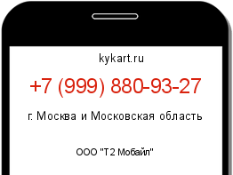 Информация о номере телефона +7 (999) 880-93-27: регион, оператор
