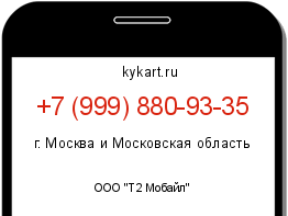 Информация о номере телефона +7 (999) 880-93-35: регион, оператор
