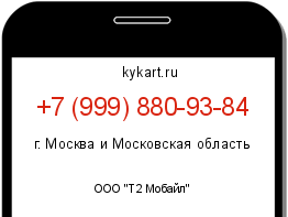 Информация о номере телефона +7 (999) 880-93-84: регион, оператор