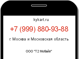 Информация о номере телефона +7 (999) 880-93-88: регион, оператор