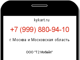 Информация о номере телефона +7 (999) 880-94-10: регион, оператор