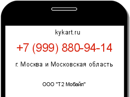 Информация о номере телефона +7 (999) 880-94-14: регион, оператор