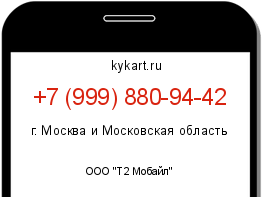 Информация о номере телефона +7 (999) 880-94-42: регион, оператор