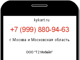 Информация о номере телефона +7 (999) 880-94-63: регион, оператор