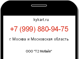 Информация о номере телефона +7 (999) 880-94-75: регион, оператор
