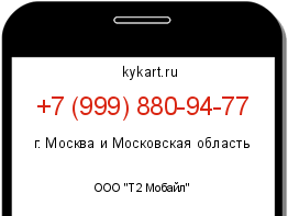 Информация о номере телефона +7 (999) 880-94-77: регион, оператор