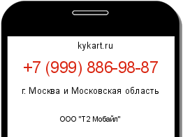 Информация о номере телефона +7 (999) 886-98-87: регион, оператор