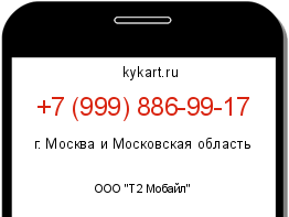 Информация о номере телефона +7 (999) 886-99-17: регион, оператор