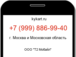 Информация о номере телефона +7 (999) 886-99-40: регион, оператор
