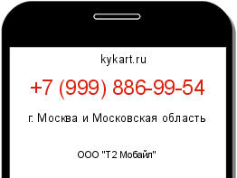 Информация о номере телефона +7 (999) 886-99-54: регион, оператор