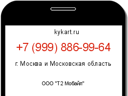 Информация о номере телефона +7 (999) 886-99-64: регион, оператор
