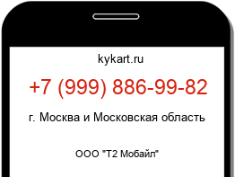 Информация о номере телефона +7 (999) 886-99-82: регион, оператор
