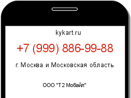 Информация о номере телефона +7 (999) 886-99-88: регион, оператор