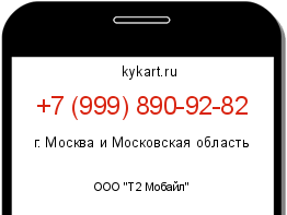 Информация о номере телефона +7 (999) 890-92-82: регион, оператор