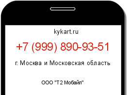 Информация о номере телефона +7 (999) 890-93-51: регион, оператор