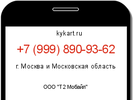 Информация о номере телефона +7 (999) 890-93-62: регион, оператор