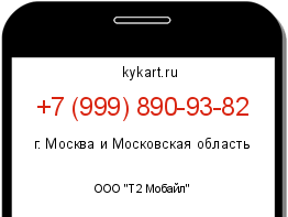 Информация о номере телефона +7 (999) 890-93-82: регион, оператор