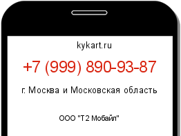 Информация о номере телефона +7 (999) 890-93-87: регион, оператор